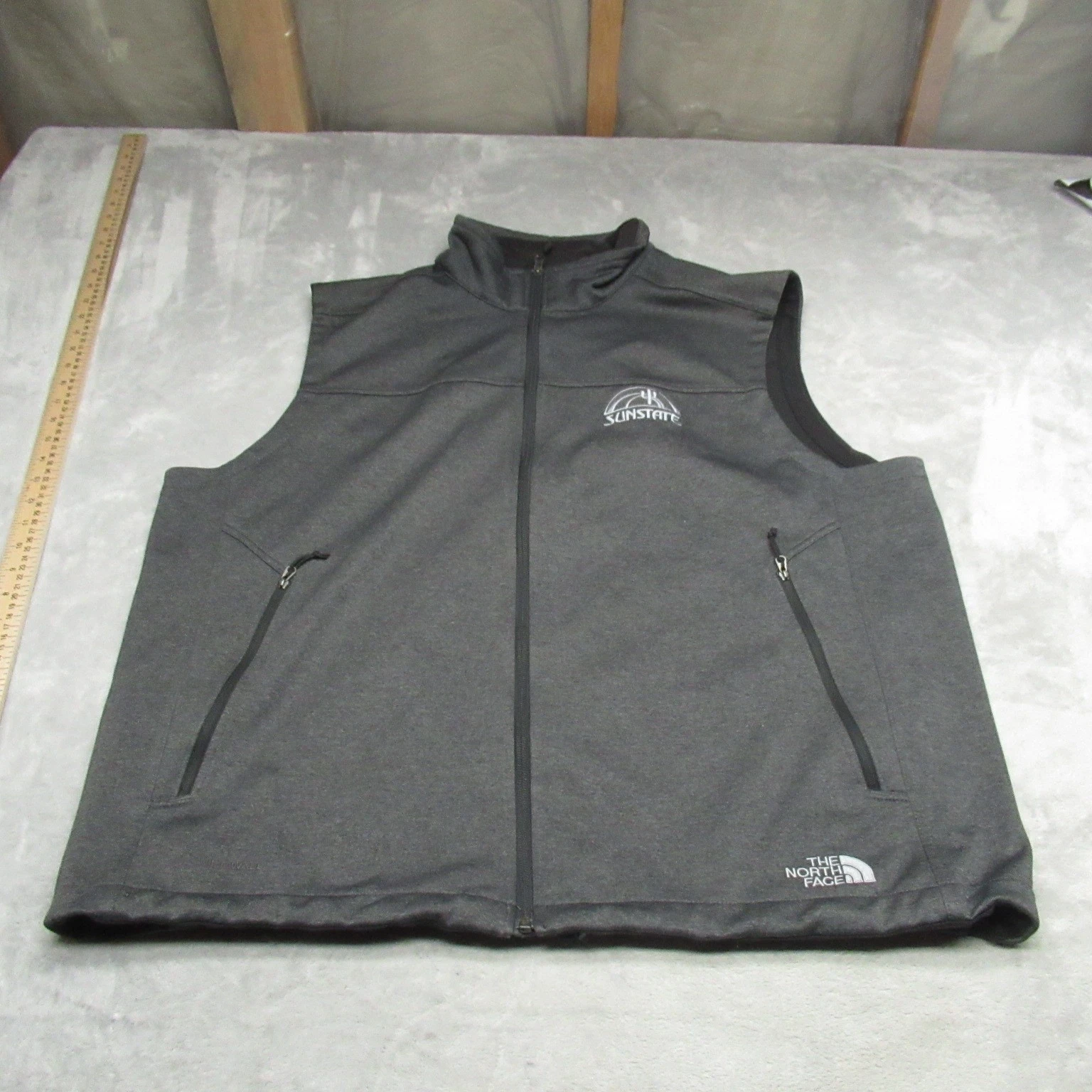 North Face Ridgewall Vest Men XXL Charcoal Grey Softshell Windproof Outdoor