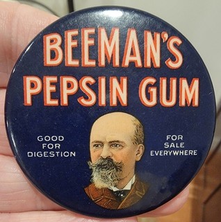 Original Early 1900's BEEMAN'S PEPSIN GUM Pocket Advertising Mirror