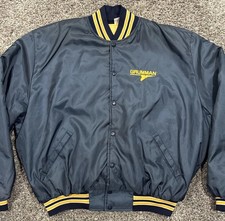 Vintage Northrop Grumman Aerospace Bomber Jacket Satin F4F Wildcat Distress Read