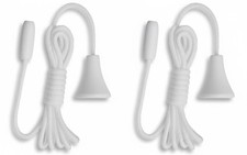 2x Light Pull Cord Switch Strings – White or Black for Bathroom/Shower