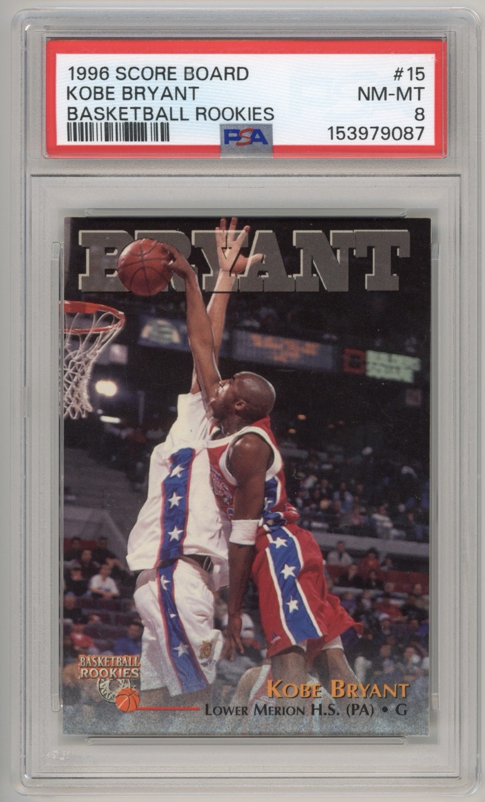 1996 Score Board Basketball Rookies - Kobe Bryant #15 (RC) PSA 8
