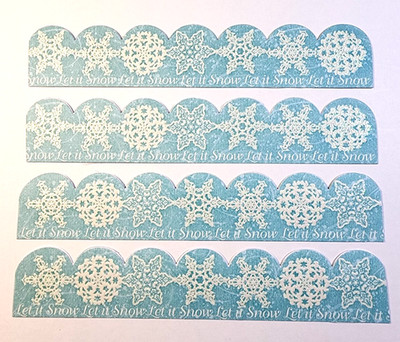 Let It Snow Snowflakes Assorted Glitter Accents 6 pc 6'' x 1'' K&Company Cardstock