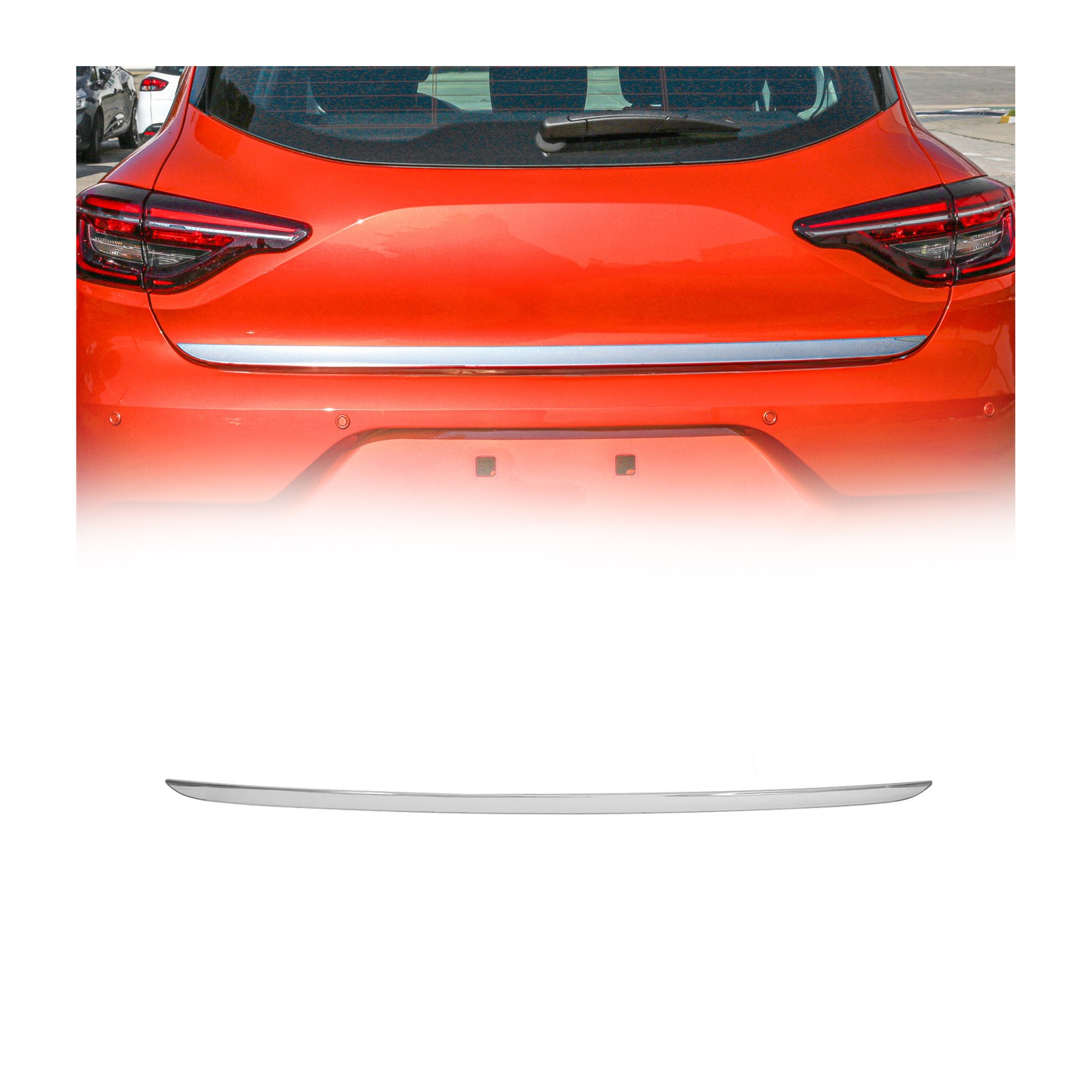Garniture de hayon pour Renault Clio V en acier inoxydable chromé 2019-2021