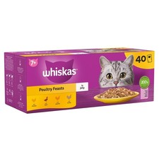 7 Senior Wet Cat Food Pouches 40 x 85 g Poultry in Jelly Bulk Cat Food Megapack 5.34 per kilo