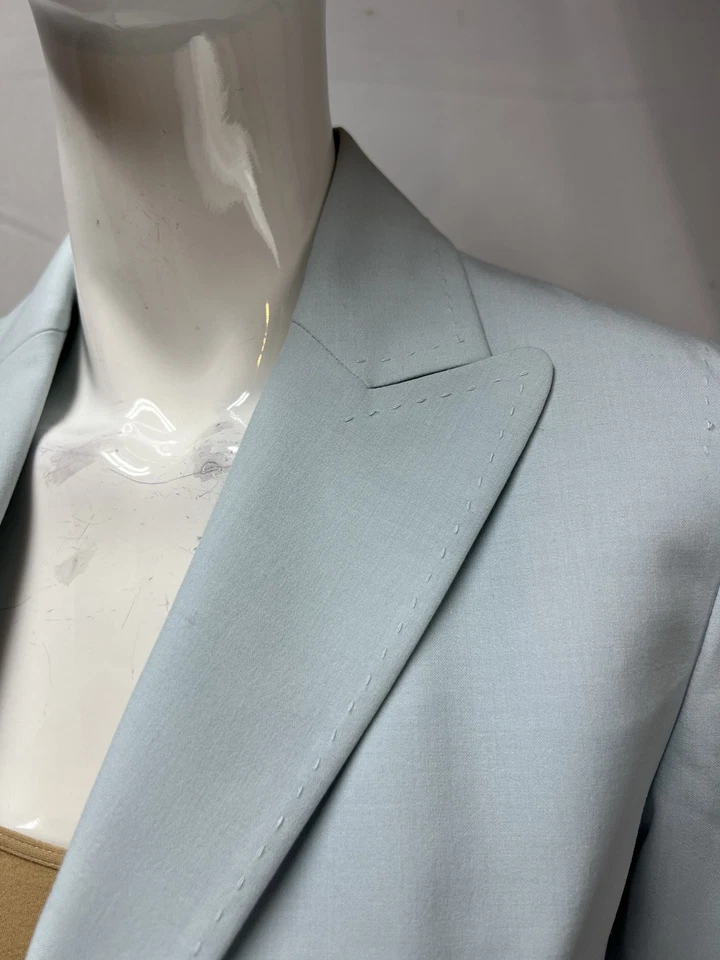 Chaqueta Blazer The Limited Nueva Con Etiquetas $148 Para Mujer 2 Como Nueva Aqua Elastizada de Un Botón Foto 4 de 4