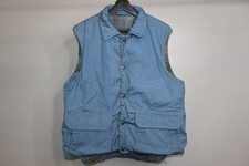 VTG Woolrich Reversible Wool Vest Mens L Blue Plaid Made USA