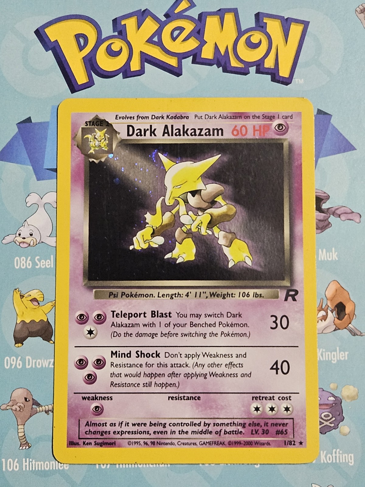 Pokemon TCG Dark Alakazam 1/82 Team Rocket Holo Unlimited Card