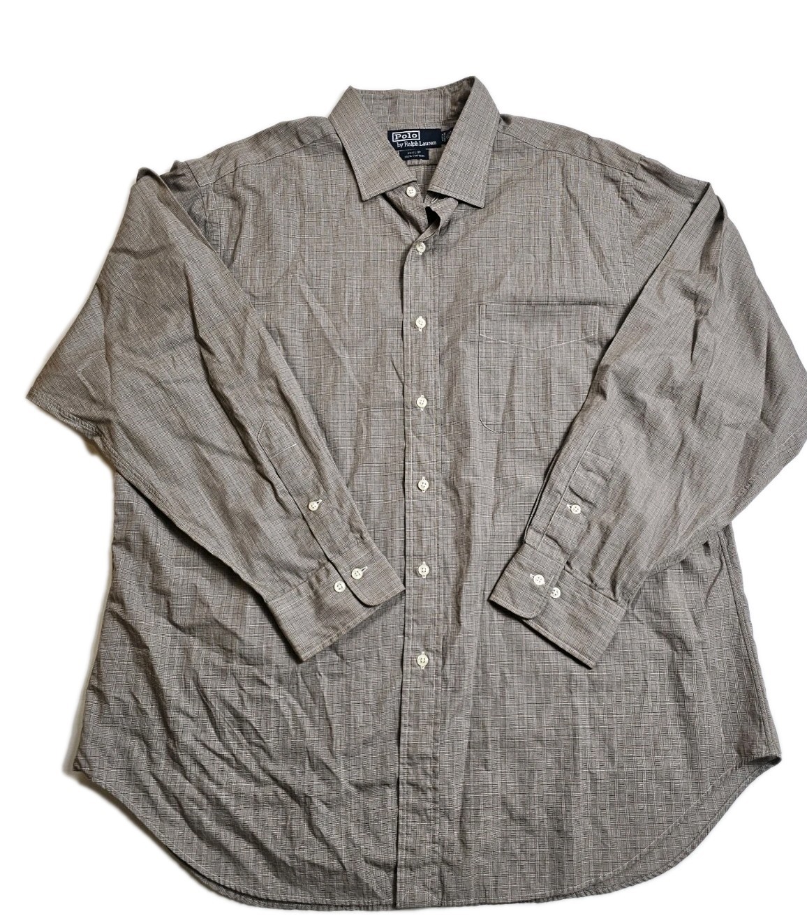 VTG Polo Ralph Lauren Men Button Up Shirt 17.5 34-35 White Philip Long Sleeve XL