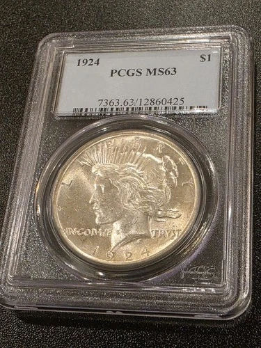 1924 Peace Silver $1 Dollar PCGS MS 63