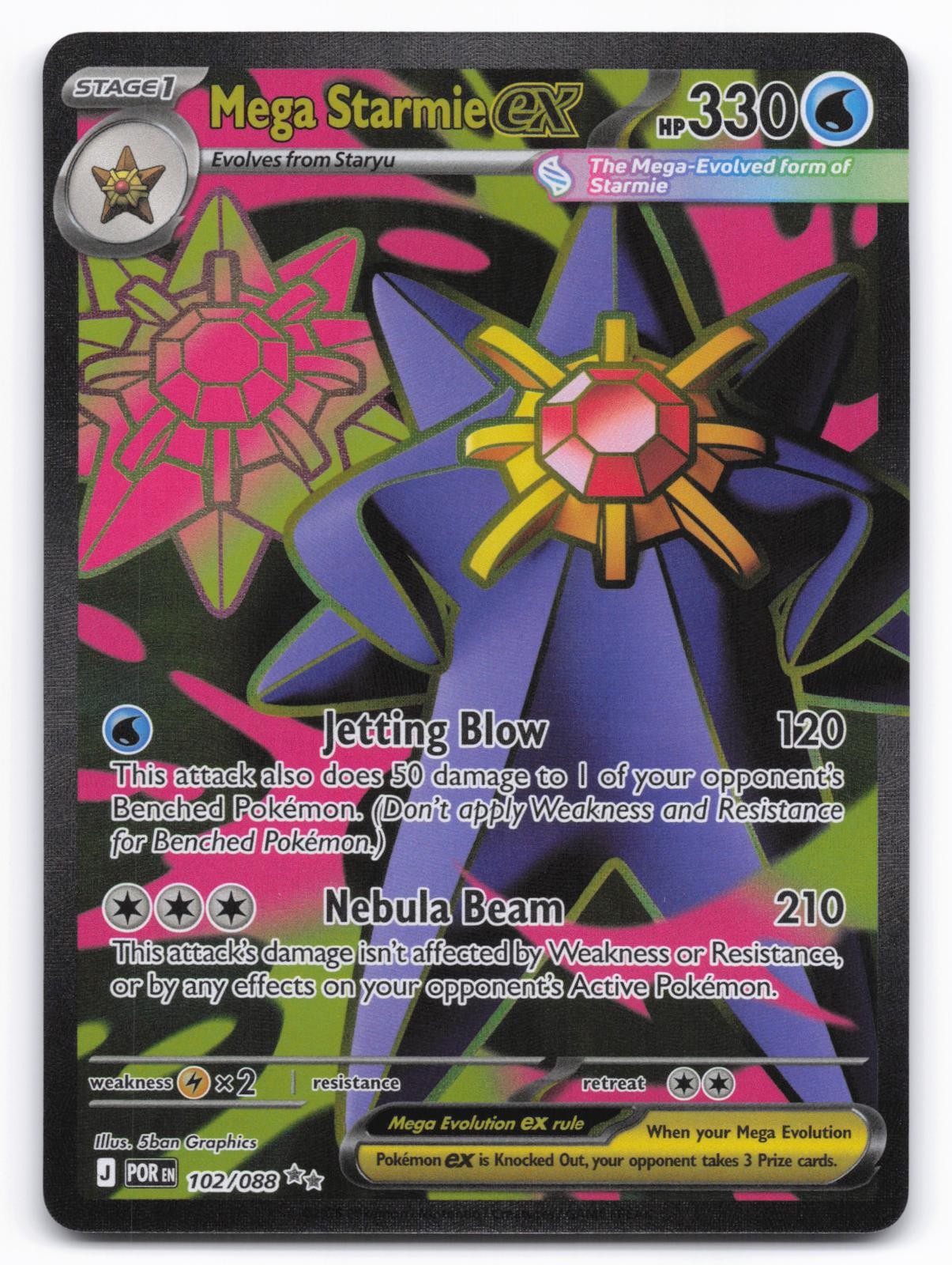 Mega Starmie ex 102/088 Ultra Rare Perfect Order Pokemon Holo Near Mint