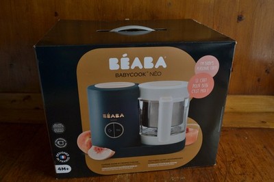 BEABA Babycook Neo Baby Food Maker Processor NonToxic Glass Stainless Steel Blue