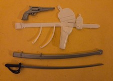 White 4 piece Cavalry Gear Set toy pistol Custer Maddox Zeb Marx Johnny West