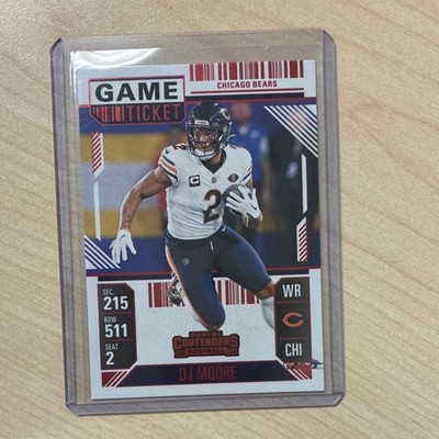 DJ Moore 2024 Panini Contenders Game Ticket #18 Chicago Bears NFL Football Red