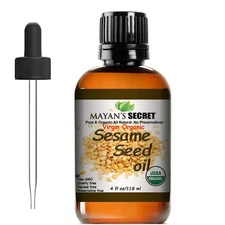 Mayan's Secret USDA Certified Virgin Organic Sesame Seed Oil Unrefined 100% Pure