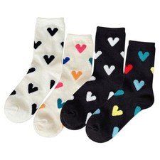 5 Pairs Womens Novelty Cute Crew Socks One Size Colorful Heart - 4 Pairs