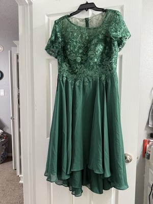 JJ's House Emerald Green Tea-Length Dress NWT Size 14