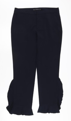 Zara Basic Damen Hose Cropped Schwarz Größe M