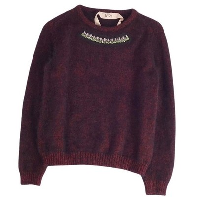 Numero Ventuno N°21 Knit Sweater Pullover Bijou Embellished Angora Used MOLO-0