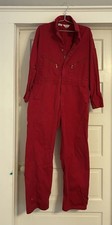 Walls Men's Long Sleeve Non-Insulated Mechanic Cotton Coveralls Red 42 Reg USA