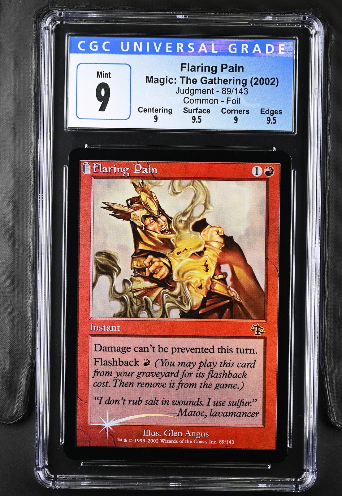 FLARING PAIN Judgment Foil C CGC 9 Q++ MTG [Nostalgium]