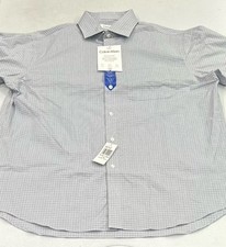 Calvin Klein Men's Wrinkle Free Dress Shirt, Blue, Size L 16-16.5, 36/37 