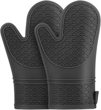 Oven Gloves, Silicone Oven Gloves with Non-Slip, Oven Mitts Heat Resistant, Soft