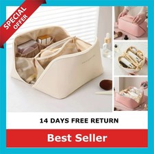 Makeup Organizer Bag for Travel, Luxury Cosmetic Toiletry Case with Zipper,