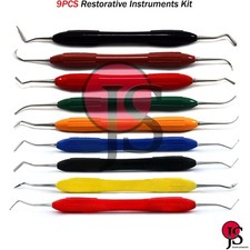 Restorative Dental Amalgam Filling Instruments Composite Silicon Handle 9PCS