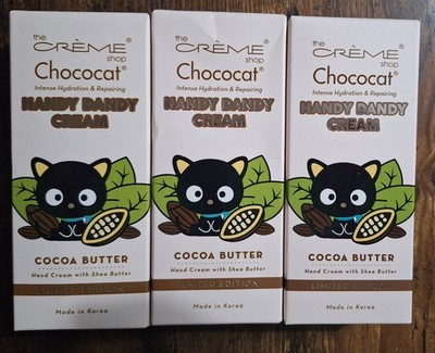 New Lot of 3 The Crème Shop x Chococat Handy Dandy Cocoa Butter Hand Cream