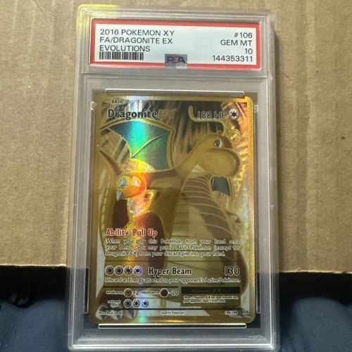 New ListingDragonite EX (Full Art) 106/108 Evolutions Holo PSA 10