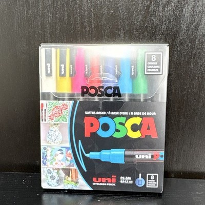 Brand New Unused Uni PC-3M Multicolor Water-Based Craft Markers Set, 8 Pack