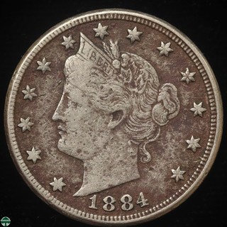 1884 Liberty V Nickel Very Fine Details: Pitting