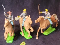 Deetail 3 Mounted w1 Cowboy Cavalry Civil War Confederate Troopers Britains