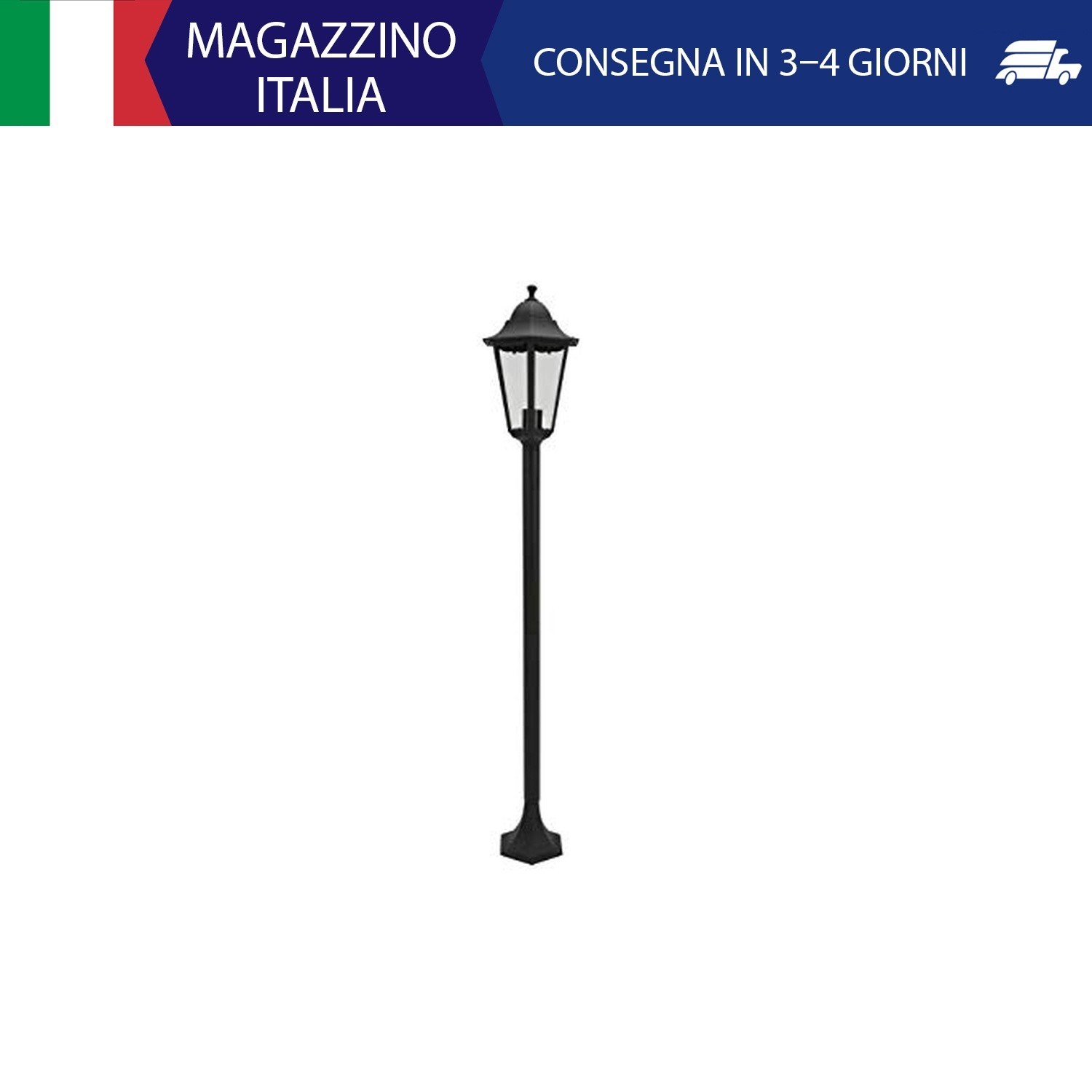 Smartwares Classico Lampada da Terra in Alluminio E27, Nero, 125 x 23 x 23 centi