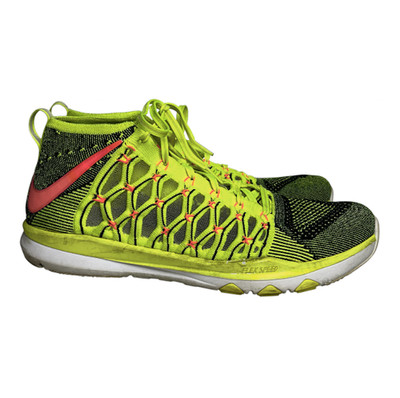 Nike Train Ultrafast Flyknit #843694-999 Men s 11.5 Volt Yellow Black Pink Shoes