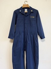 US Military NAVY UTILITY COVERALLS Mens 44 S Blue Metal Zipper American Apparel
