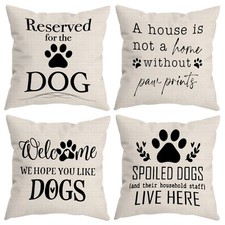 Decorative Throw Pillow Cover Funny Dog Lover Gifts for Women 18 x 18 Inch