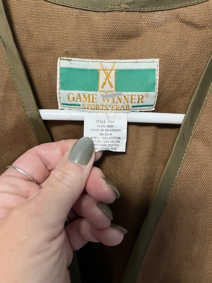 VTG Game Winner Sportswear Duck Bird Hunting Shooting Vest Brown Mens Xl/xxl - Image 2 of 3