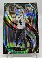 2024 Panini Select - Premier Level Andy Dalton #106 Black & Green Shock Prizm
