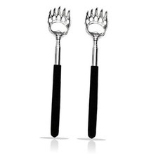 2PCS Back Scratchers, Bear Claw Shaped Scratcher Extendable Metal 2 Black