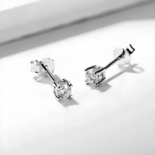 0.70Ct Real Moissanite Solitaire Small Stud E...