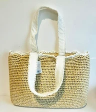 Crochet Straw Tote by LC Lauren Conrad Med-Large size