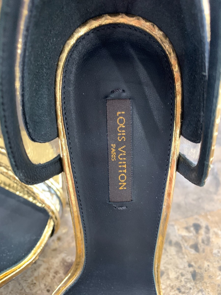 Sexy Louis Vuitton Gold Python Heel Sandals Size: 37 1/2 | eBay