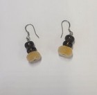 Agate stone, yellow Jade & Garnet 24"Necklce & Earrings w/Jade toggle clasp #160 — photo 2