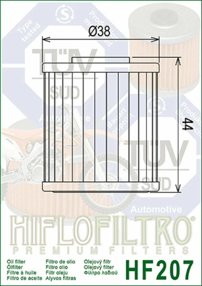 Filtro de aceite HiFlo genuino Suzuki RMZ450 HF207 RMZ RM-Z 450 RM-Z450 - Paquete de 3 Foto 2 de 4