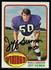 JEFF SIEMON 1976 Topps Football AUTOGRAPH Signed VIKINGS #125