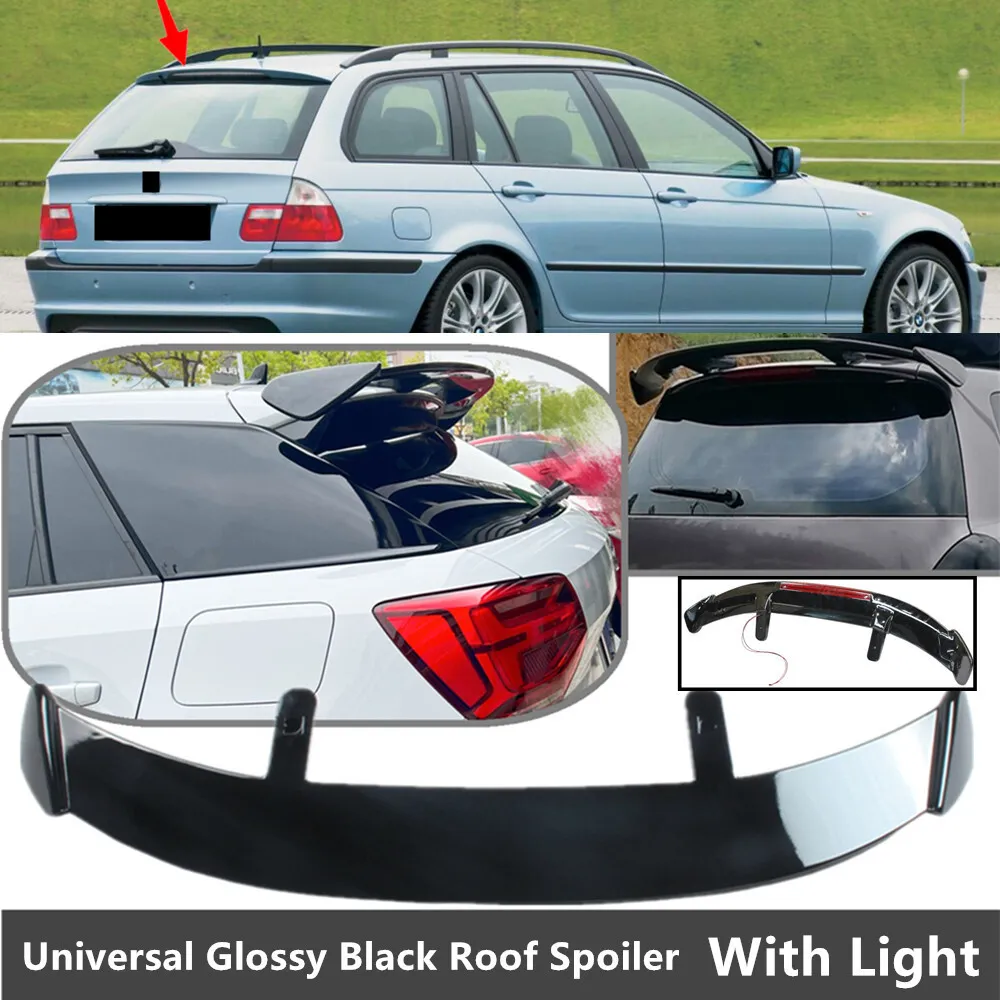 Universal Fit For BMW 3 Series E46 00-05 Rear Window Roof Spoiler Wing W/Light