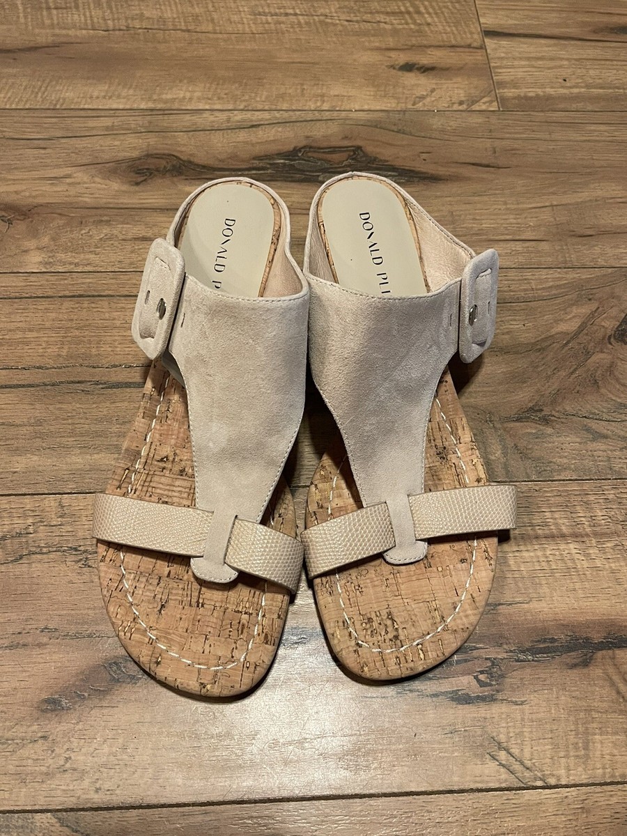 Donald Pliner Women's Ofelia Suede Wedge Sandals Sand Size