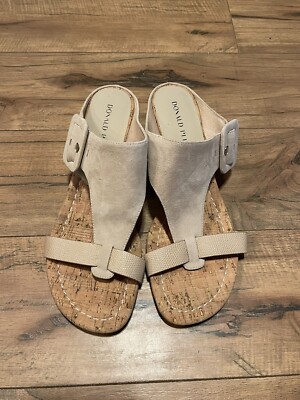 Donald Pliner Women's Ofelia Suede Wedge Sandals Sand Size - Main Image