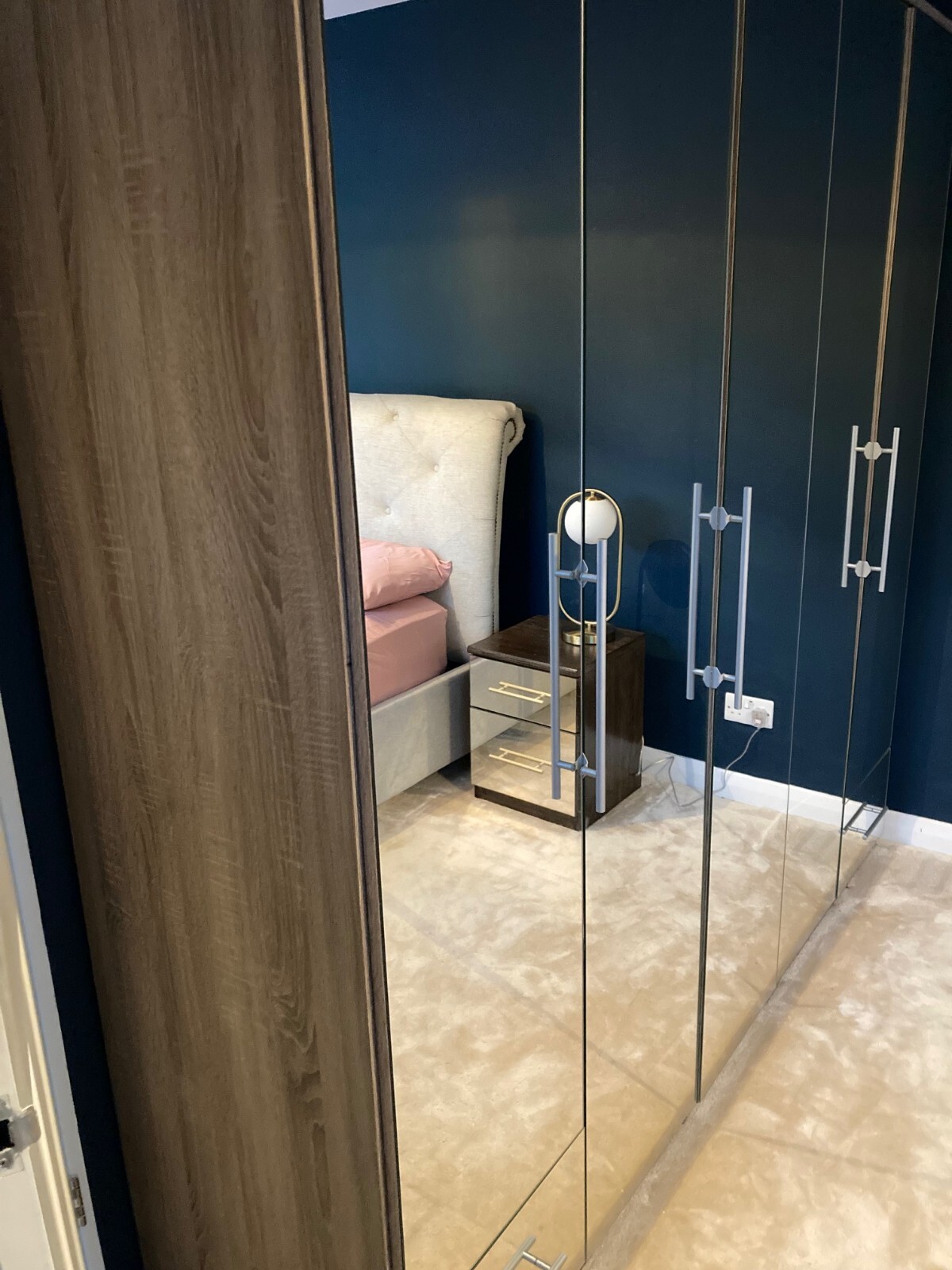 Free standing mirrored wardrobe, 5 doors, good condition. Assembly required eBay